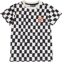 Tumble 'n dry geruit T-shirt donkerblauw Jongens Katoen Ronde hals Ruit - maat 128