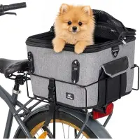 Jake and Jacky Jake en Jacky Hondenfietsmand - Fietsmand Hond Achterop - Hondenmand Fiets - Autostoel Hond - Kleine Hond max 12 kg - 35x30x31 cm
