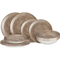 Cookinglife Serviesset Marrakech Porselein 12-delig / 4 personen - 4 dinerborden, 4 ontbijtborden en 4 diepe borden