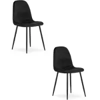 Leobert Chaise - - Padva - Fluweel, zwart/Zwarte poten - 44,5 x 53 x 87 cm - Set van 2