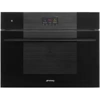 Smeg Speedwave Galileo Oven Oven , Linea, 45 cm, Combi-magnetron, Zwart, Vapor Clean