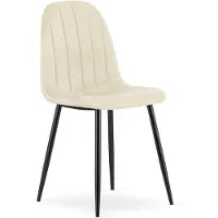 Leobert Chaise - - Padva - Lichtbeige veloursstof / Zwarte poten - 44,5 x 53 x 87 cm