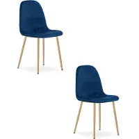 Leobert Chaise - - Padva - Fluwelen bekleding, marineblauw / Houten poten - 44,5 x 53 x 87 cm - Set van 2
