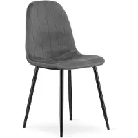 Leobert Chaise - - Padva - Donkergrijze fluweelstof / Zwarte poten - 44,5 x 53 x 87 cm