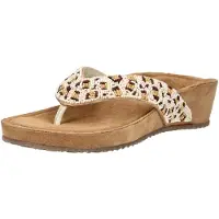 Lazamani Teenslipper kastanjebruin / lichtbruin / wit