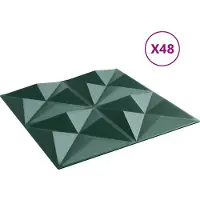vidaXL Wandpanelen 48 st 50 x 50 cm Origami Groen XPS Schuim
