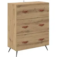 vidaXL Ladekast 3-Lade Artisan Eik 69,5 x 34 x 90 cm