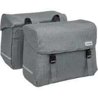 New Looxs Nima Mondi Joy Double - Dubbele Fietstas - Geschikt voor elke Bagagedrager - Ook voor Electrische Fietsen - 100% Gerecycled Polyester - Stevig, Ruim en Vormvast - 38L – Grijs