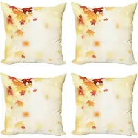 Abakuhaus Fallen decoratieve kussenhoezen, 4-pack, moderne accenten, dubbelzijdige digitale print, 50 x 50 cm, beige, oranje, robijnrood