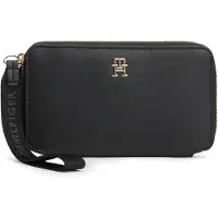 Tommy Hilfiger Portemonnee 'Signature Tape Wrist Strap' zwart