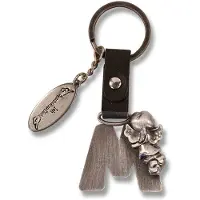 Depesche sleutelhanger grijs letter M beschermengel accessoire.
