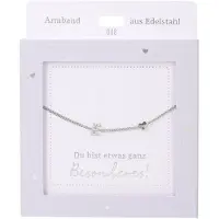 Depesche armband zilver met E-hanger en hartje, modern sieraad.