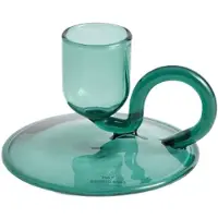 HAY Tiny Candleholder Curved - Kaarshouders Borosilicaatglas Aqua - AE357-D439-AF97