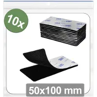 Quadrios 25CA658 Klittenband punten Om vast te plakken Haak- en lusdeel (l x b) 50 mm x 100 mm Zwart 10 stuk(s)