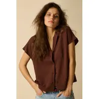Sissy-Boy Donkerbruine linnen blouse | Maat: M
