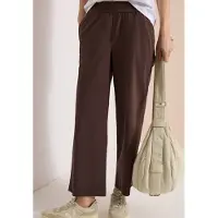 Cecil Dames 7/8 High Waist broek met wijde pijpen in Loose Fit - Bruin - XL