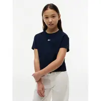 Tommy Hilfiger T-shirt donkerblauw Meisjes Katoen Ronde hals Effen - maat 176