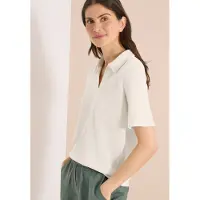 Cecil Dames Effen polo met korte mouwen - Beige - M