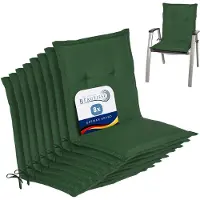 Beautissu Set van 8x Tuinkussens Lage Rug Loft NL 100 x 50 x 6 cm - Kussen Donker Groen - Zitkussen Sierkussen Tuinstoel