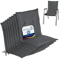 Beautissu Set van 8x Tuinkussens Lage Rug Loft NL 100 x 50 x 6 cm - Kussen Antraciet - Zitkussen Sierkussen Tuinstoel