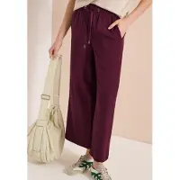 Cecil Dames 7/8 High Waist broek met wijde pijpen in Loose Fit - Rood - XL