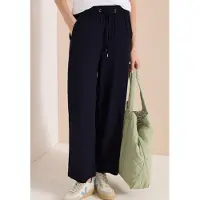 Cecil Dames 7/8 High Waist broek met wijde pijpen in Loose Fit - Blauw - M