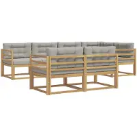 vidaXL Buiten bank set 6 st Wit en Lichtgrijs Polyester