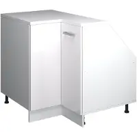 Vicco R-Line Hoekkeukenkast voor schuine wand – 75.6 cm met 1 deur, kastromp 60 cm diepte Wit Hoogglans