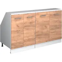 Vicco R-Line Keukenkast voor schuine wand – 140 cm Set van 2 kastrompen 60 cm diepte Krachtige eik goud