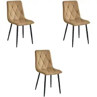 Leobert Fauteuil - - Model Libra - Bruine fluweelstof / Zwarte poten - 44 x 54,5 x 87 cm - Set van 3