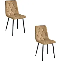 Leobert Fauteuil - - Model Libra - Bruine fluweelstof / Zwarte poten - 44 x 54,5 x 87 cm - Set van 2
