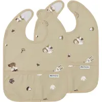 Meyco Baby Forest Animals Slab Met Opvangbakje - 2-pack - Sand