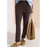 Cecil Dames Mid Waist Slim Legs broek in casual fit - Bruin - XL