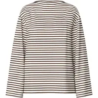 Pieces Shirt 'PCSadie' chocoladebruin / wit