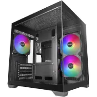 Mars Gaming PC-behuizing - - MC-VIEW3 - Micro-ATX - Panoramisch gehard glas - 3 ARGB ventilatoren van 120 mm