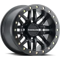 Raceline A91B Ryno 15x8in / 4x137 BP / 10mm Offset / 110.18mm Bore - Satin Black Beadlock Wheel