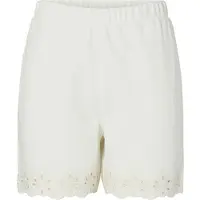 Pieces Broek 'PCChilli' beige / wit