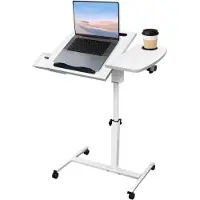 OEM Een verstelbaar bureau met wielen en een draaibaar oppervlak, ideaal voor efficiënt werken