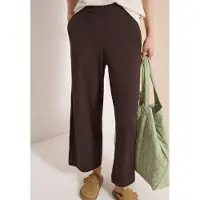 Cecil Dames 7/8 High Waist broek met wijde pijpen in Loose Fit - Bruin - XS
