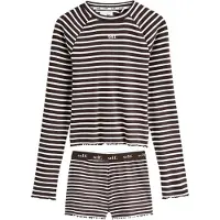 Next Korte pyjama donkerbruin / offwhite