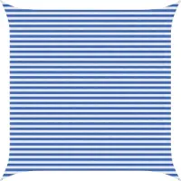 vidaXL Zonneschaduwzeil 4,5 x 4,5 m HDPE Vierkant Blauw en Wit