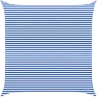 vidaXL Zonneschaduwzeil Blauw en Wit 6 x 6 m HDPE