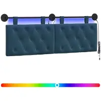 vidaXL Hangend hoofdbord Blauw Fluweel