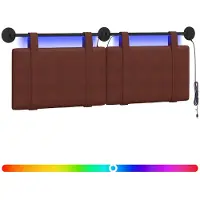 vidaXL Hangend hoofdbord Glanzend Bruin Antiek PU
