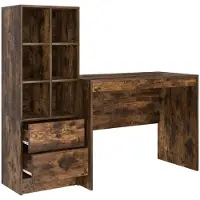 vidaXL Bureau, gerookt eikenhout, 145,5 x 50 x 127 cm, 2 stuks.