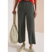 Cecil Dames 7/8 High Waist broek met wijde pijpen in Loose Fit - Groen - S