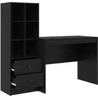vidaXL Bureau, zwart, eikenlook, 145,5 x 50 x 127 cm, 2 stuks.