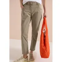 Cecil Dames 7/8 Mid Waist Slim Legs broek in casual fit - Bruin - 27