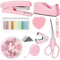 OEM Kantoorbenodigdheden set, 10-delig - Roze - Complete set kantoorbenodigdheden