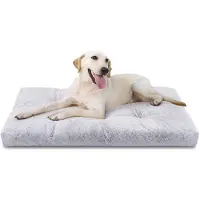 Markenlos Hoogwaardig pluche hondenbed met antislipbasis, extra groot (XL), afmetingen 110 x 73 x 10 cm, wasbaar, superzacht en pluizig.